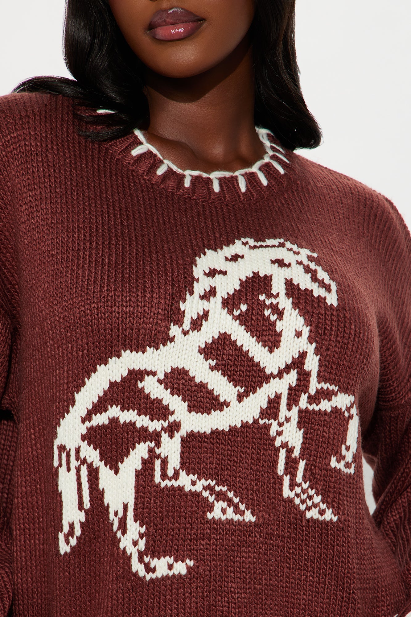 Horse Lover Sweater - Chocolate/Combo