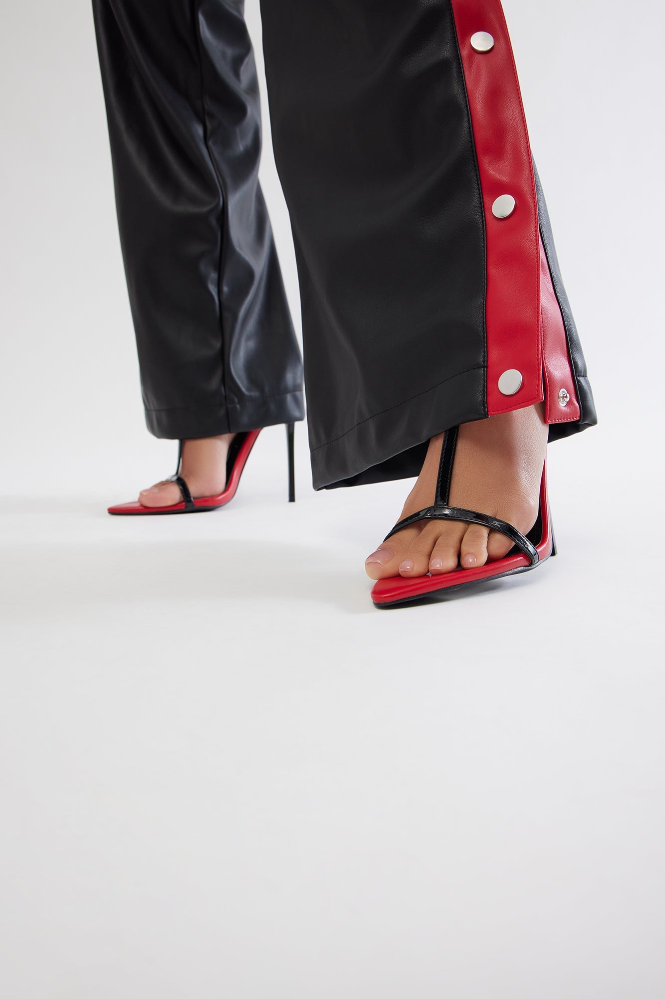 Vera Stiletto Heels - Black/Red