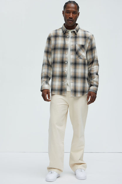 Dighton Plaid Shirt - Taupe/combo