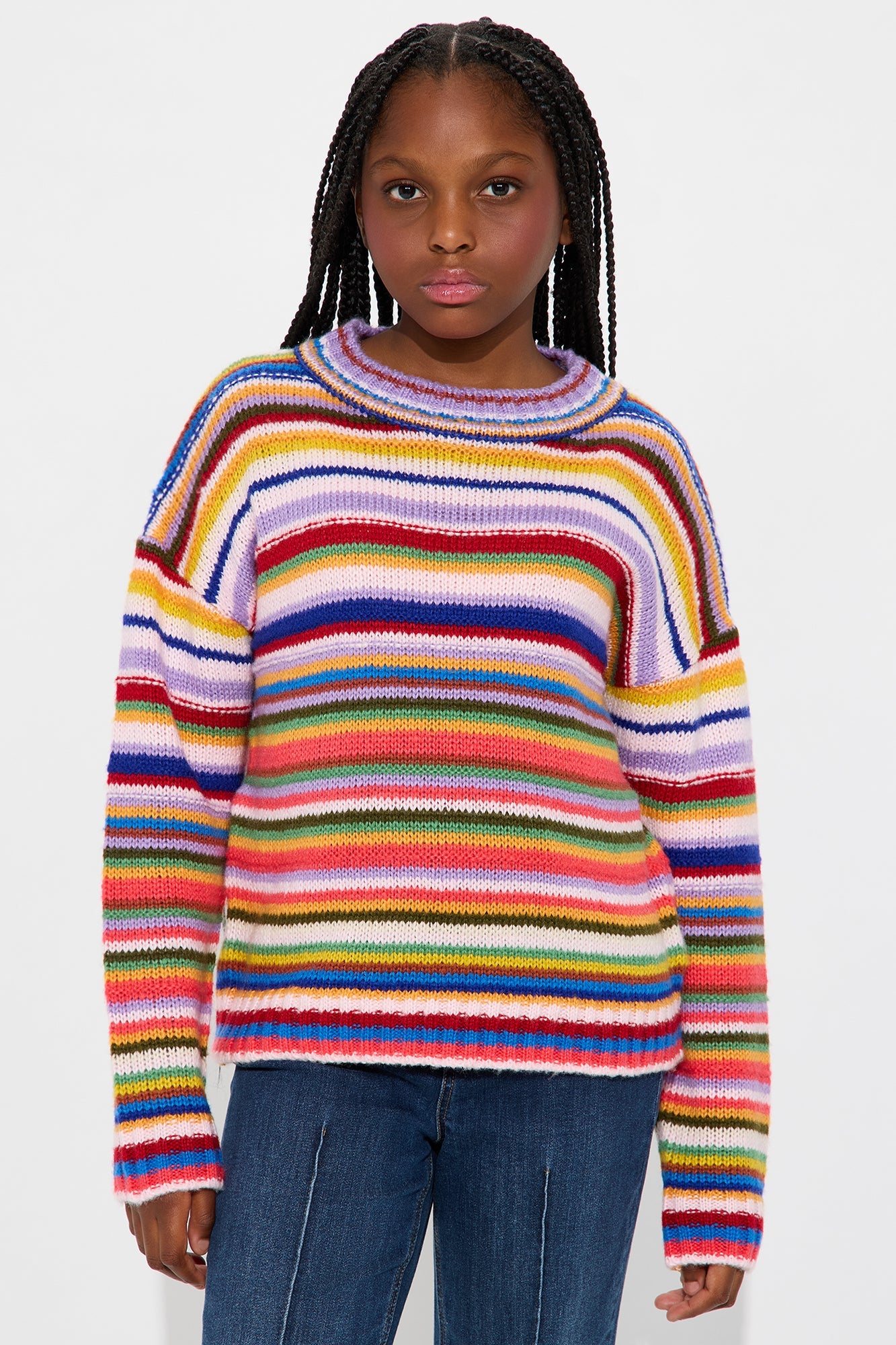 Mini Soul Connection Striped Sweater - Multi Color