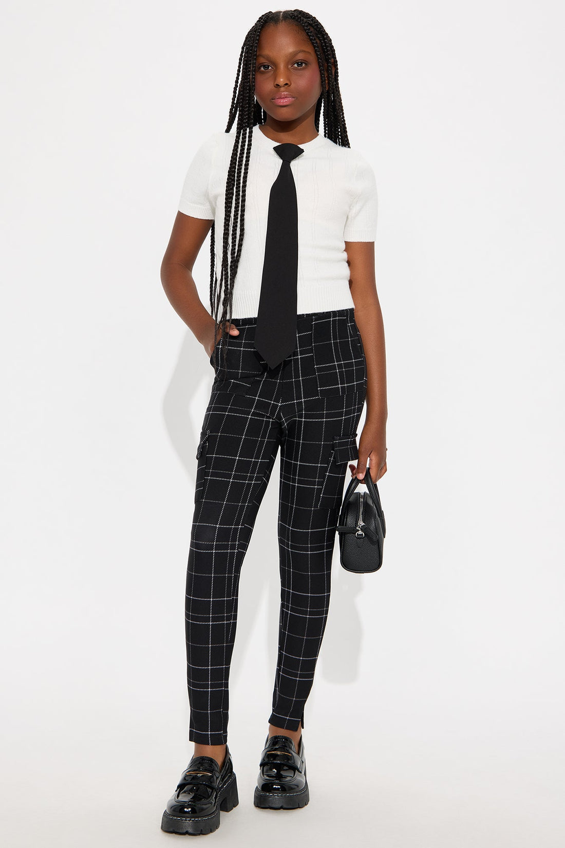 Mini Always Learning Skinny Printed Pants - Black