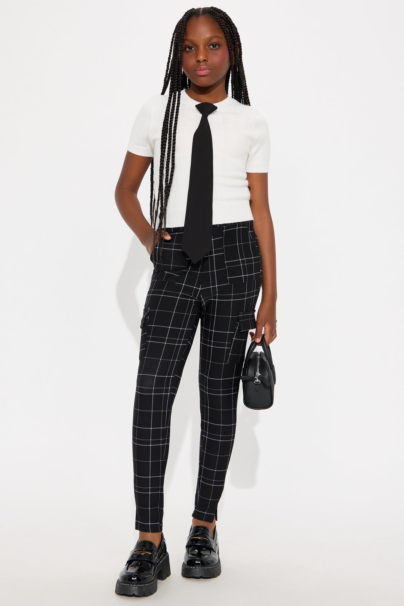 Mini Always Learning Skinny Printed Pants - Black