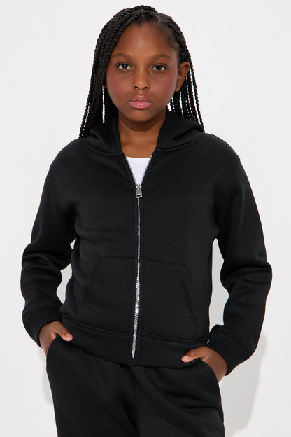 Mini I Got This Zip Up Jacket And Jogger Set - Black