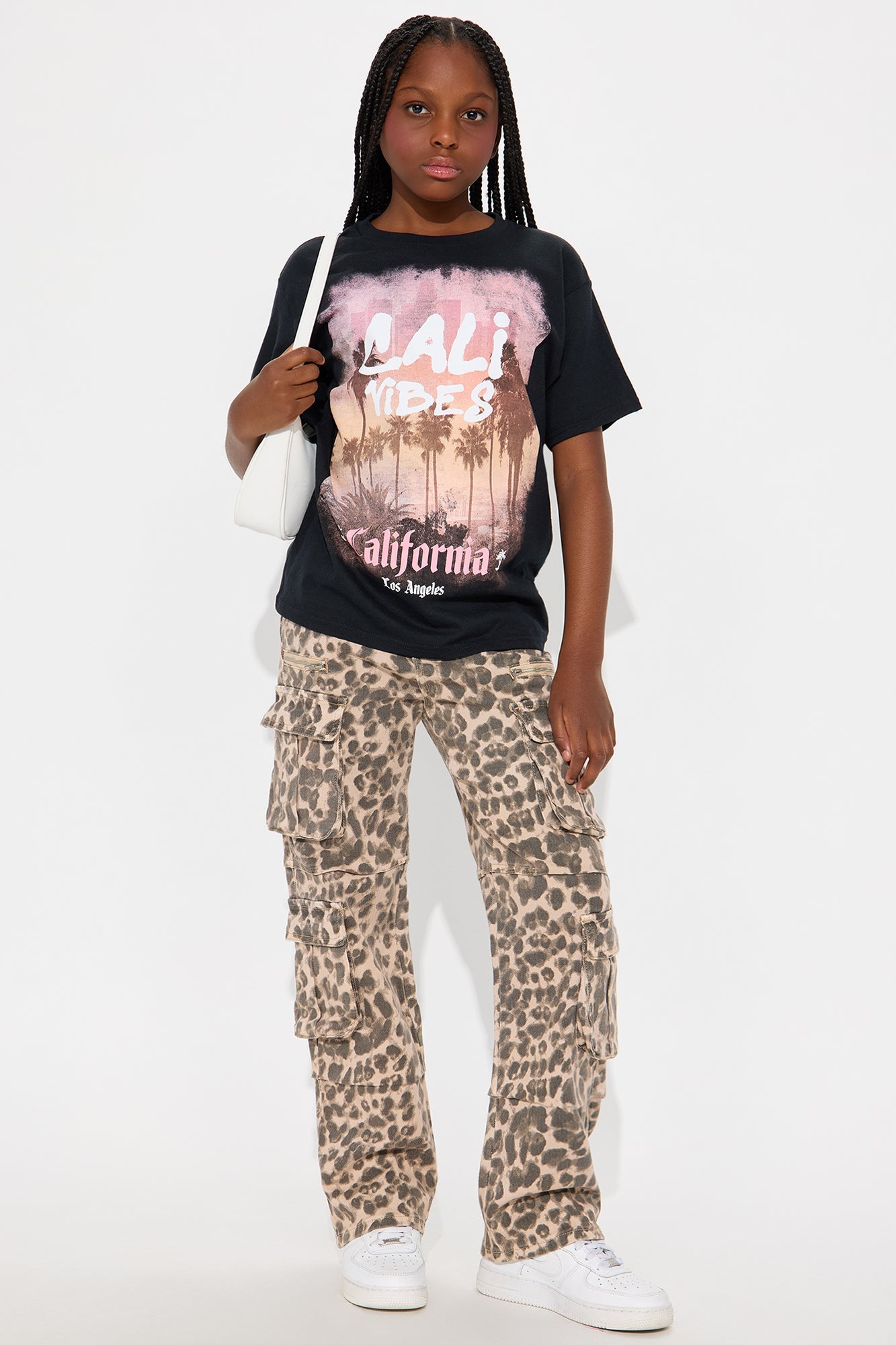 Mini Like A Leopard Printed Cargo Jeans - Leopard