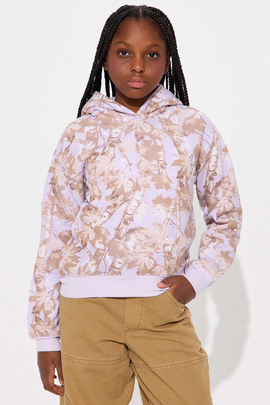 Mini In The Forest Pullover Hoodie - Lavender/combo