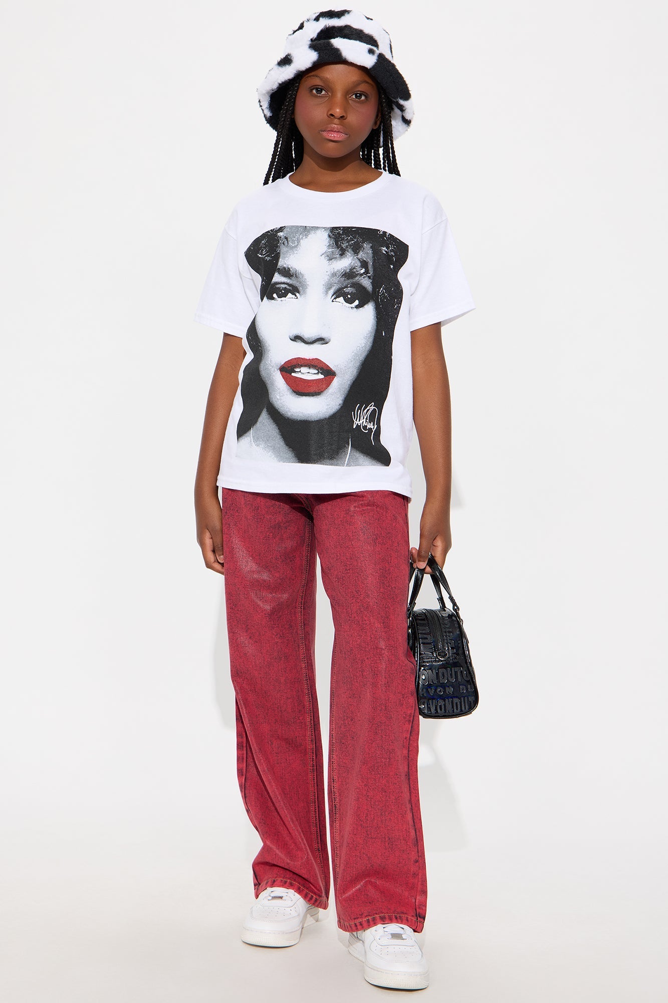 Mini Red Hot Coated Wide Leg Jeans - Red