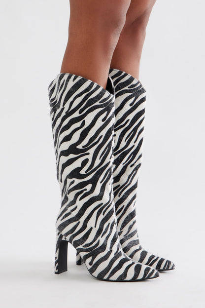 Montana Animal Print Boots - Black/combo