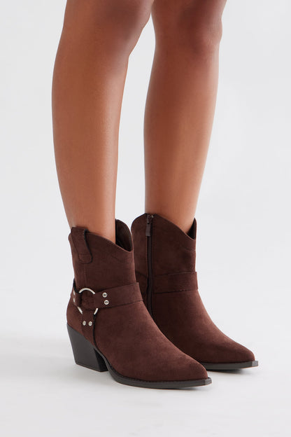 Elke Hardware Booties - Brown