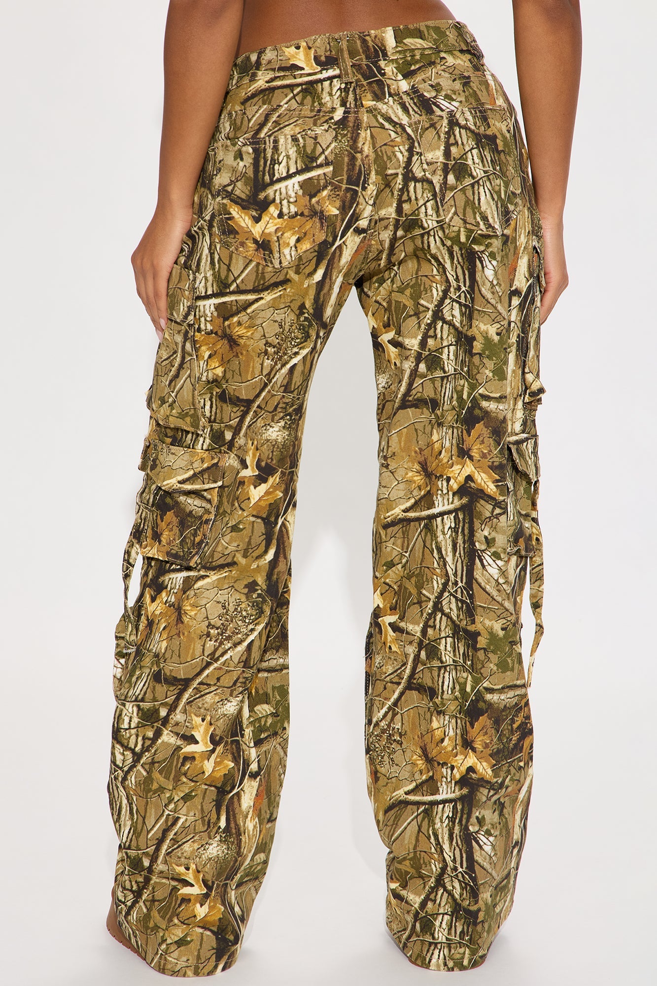 Cant Compete Wide Leg Camo Cargo Pants - Tan