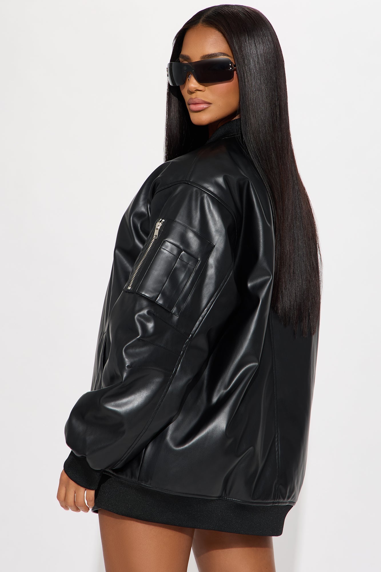 Soft Serve Faux Leather Skort Set - Black