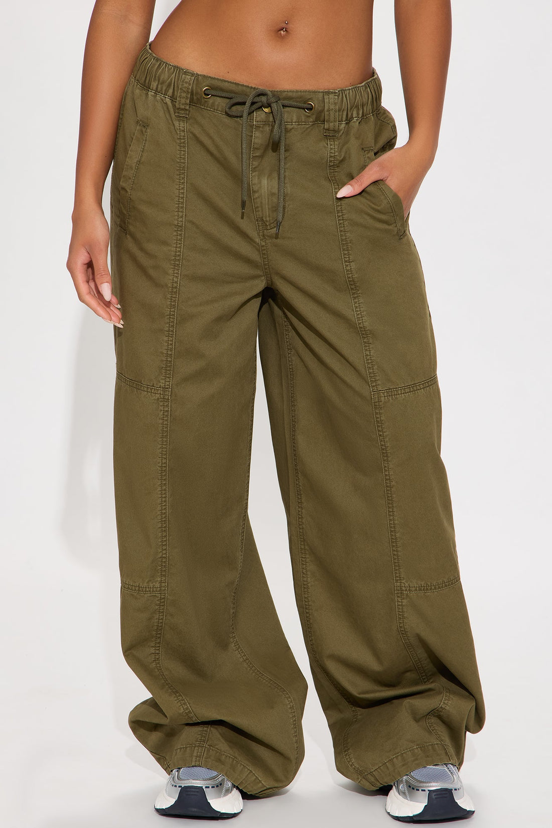 Olivia Wide Leg Jogger - Dark Olive