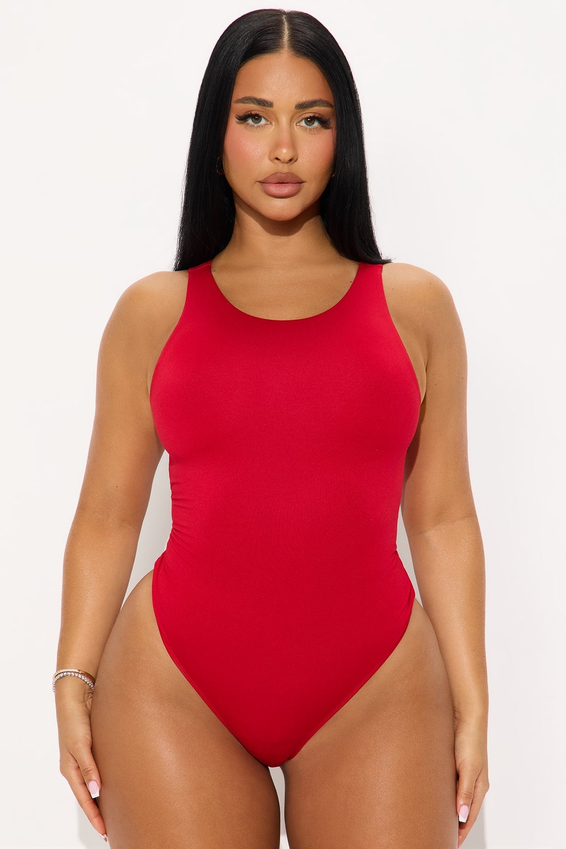 Aimee Double Lined Bodysuit - DarkRed
