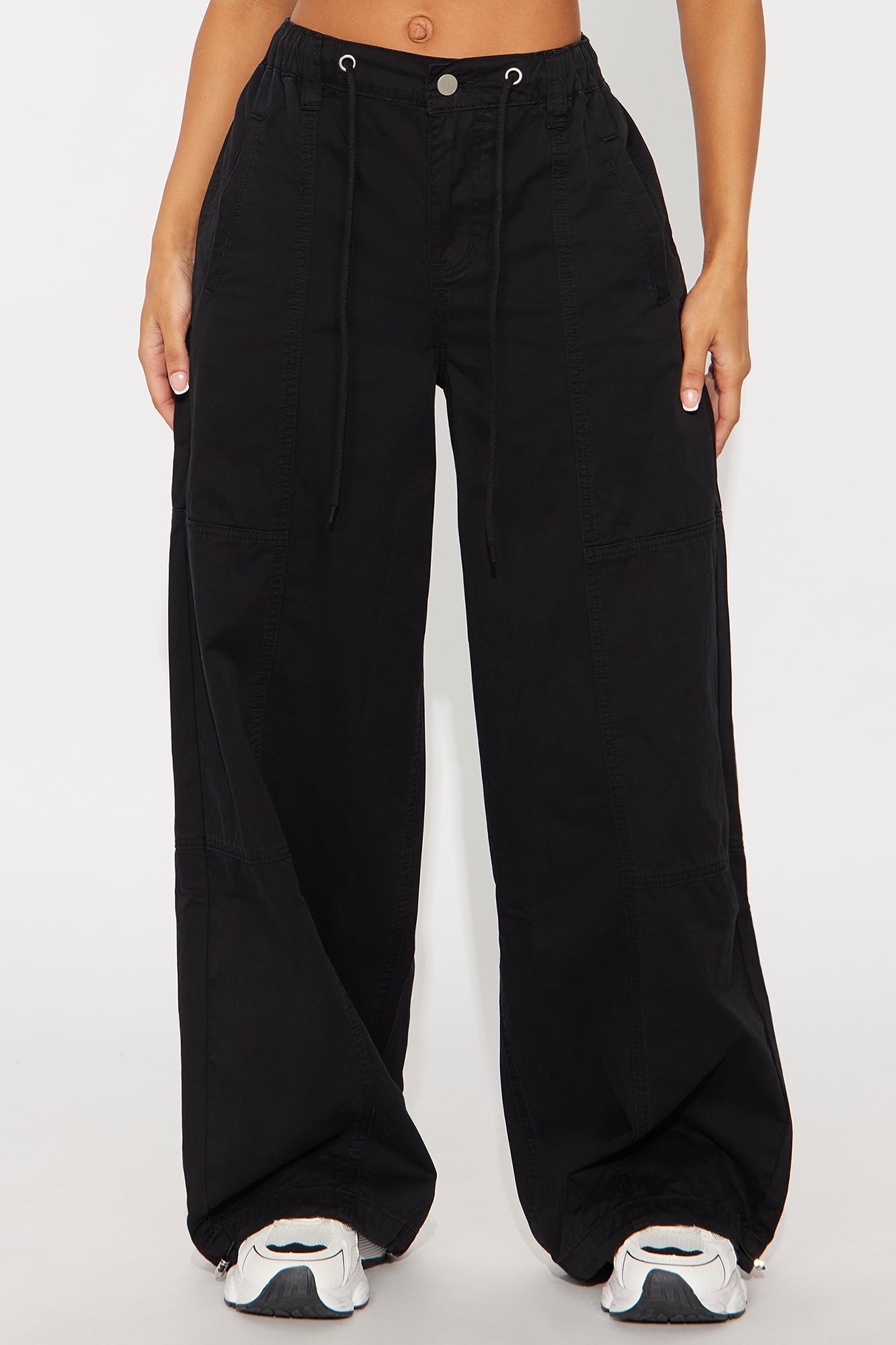 Olivia Wide Leg Jogger - Black Wash
