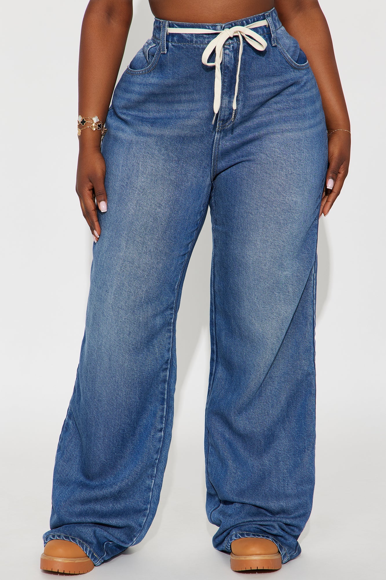 Tall Bon Voyage Drapey Soft Wide Leg Jeans - Dark Wash