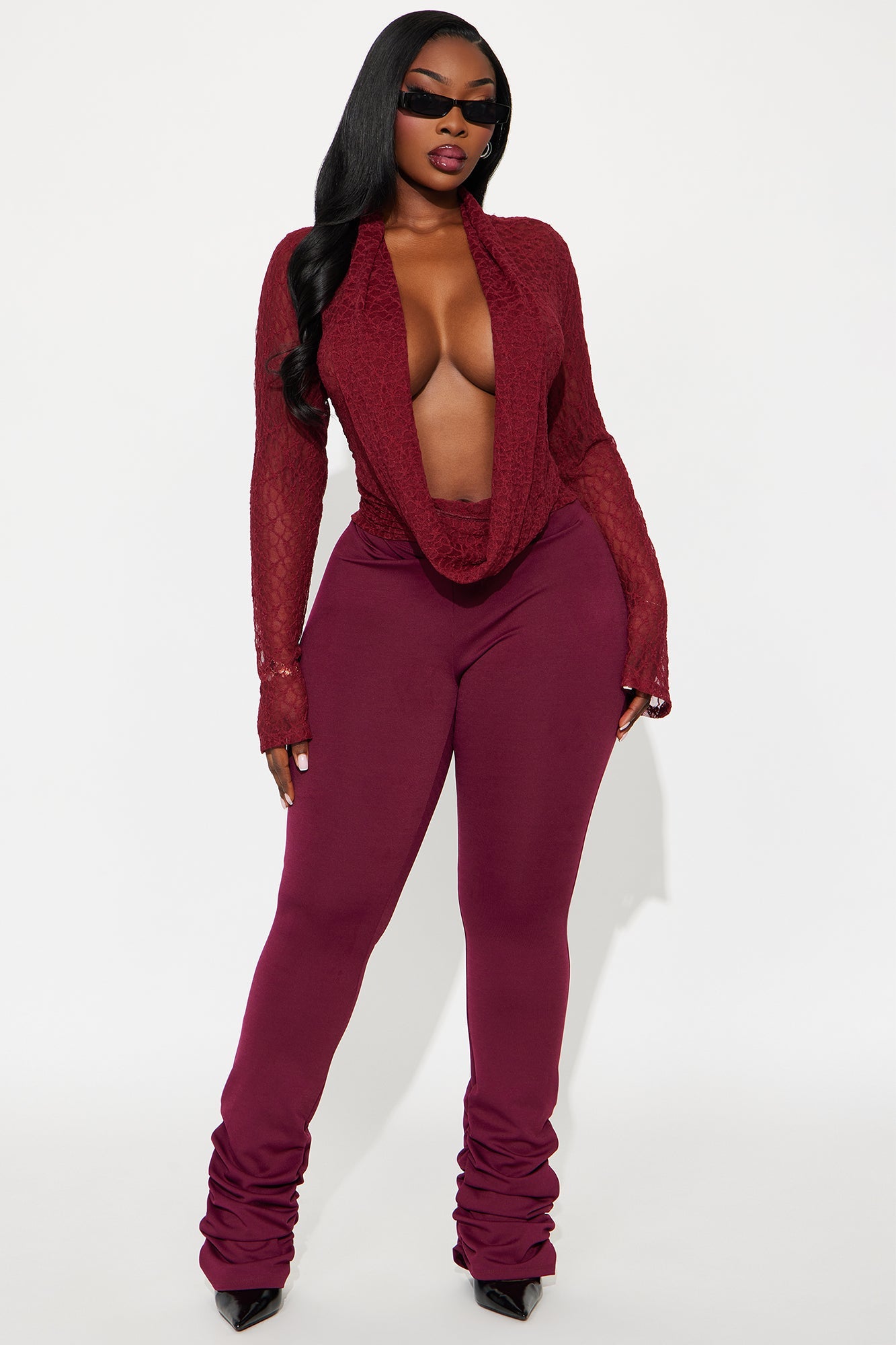 Love Galore Stacked Legging - Wine