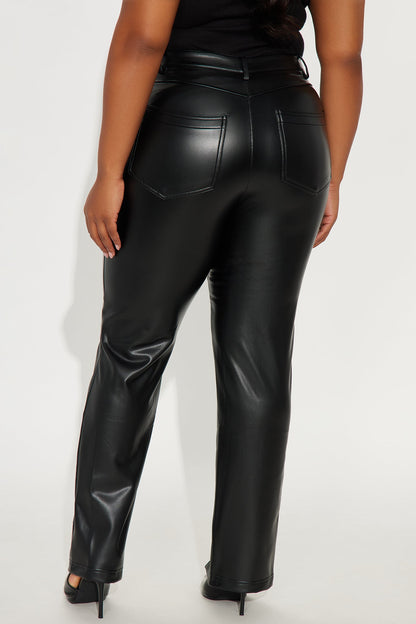 Mackenzie Faux Leather Pant - Black