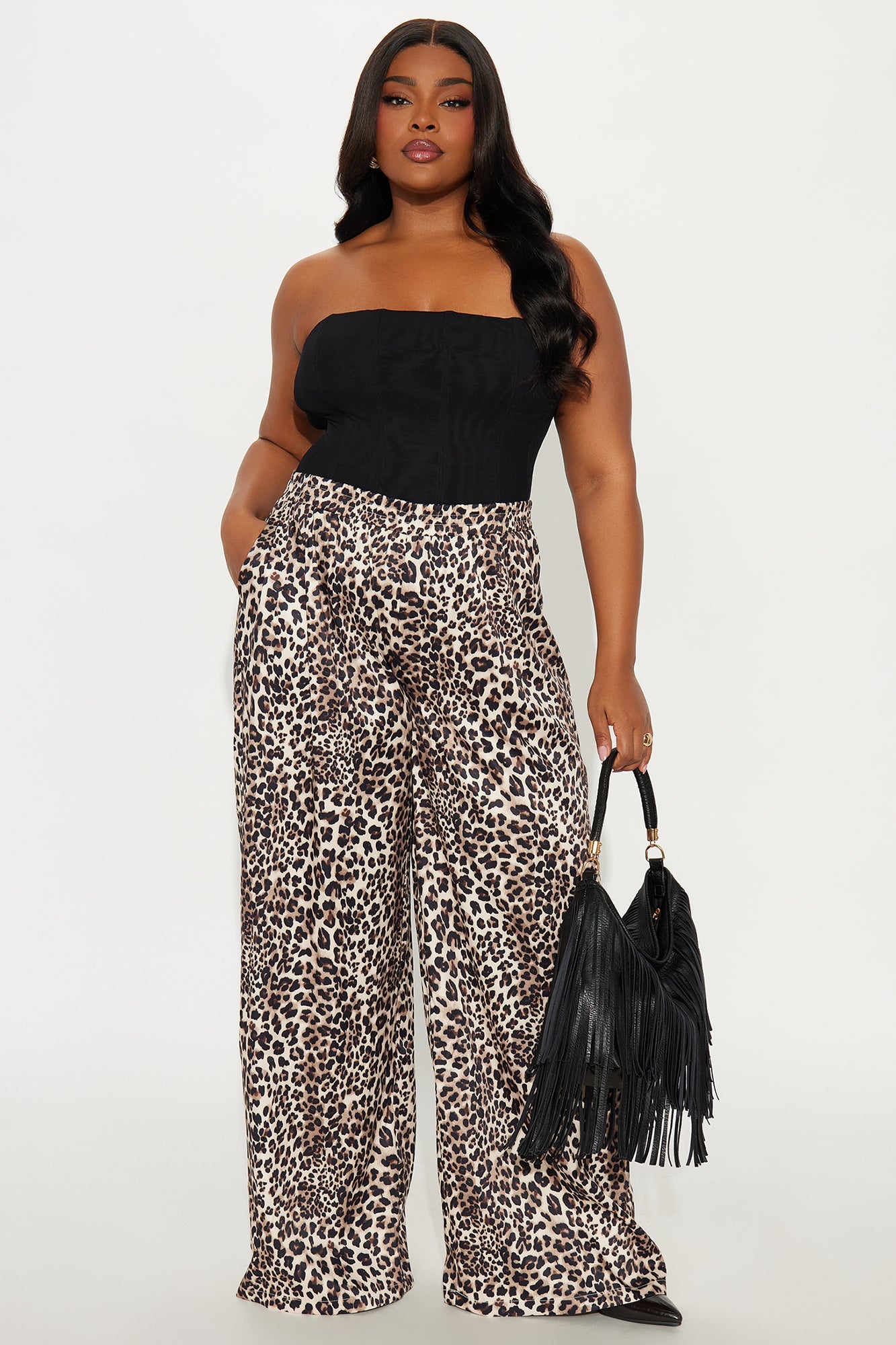 Gentle Touch High Rise Wide Leg Leopard Pant 32 - Leopard