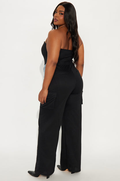 Danielle Strapless Jumpsuit - Black