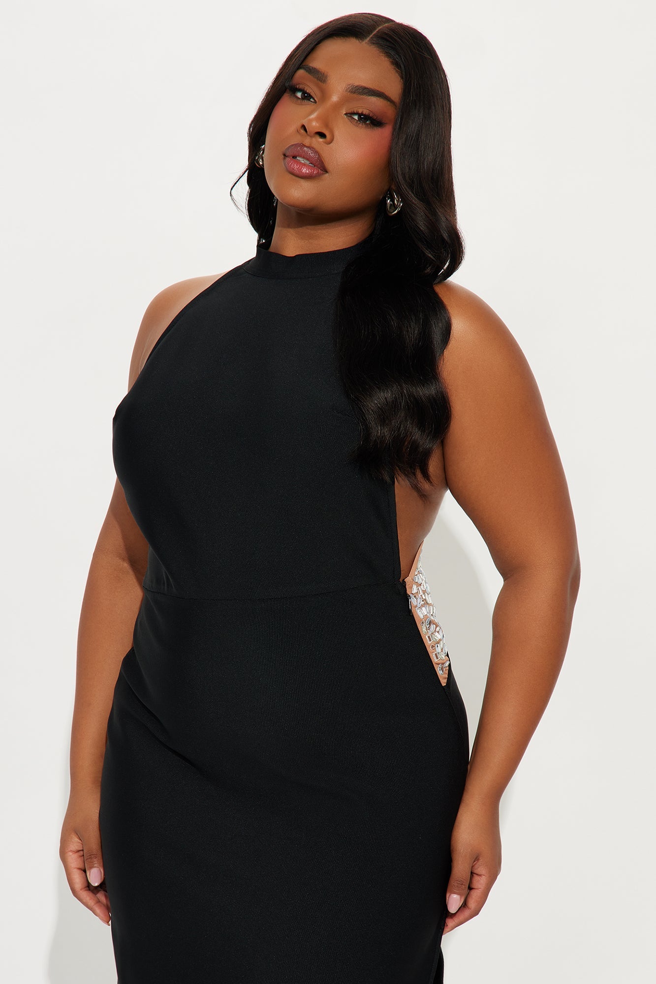 Be Good Backless Bandage Maxi Dress - Black