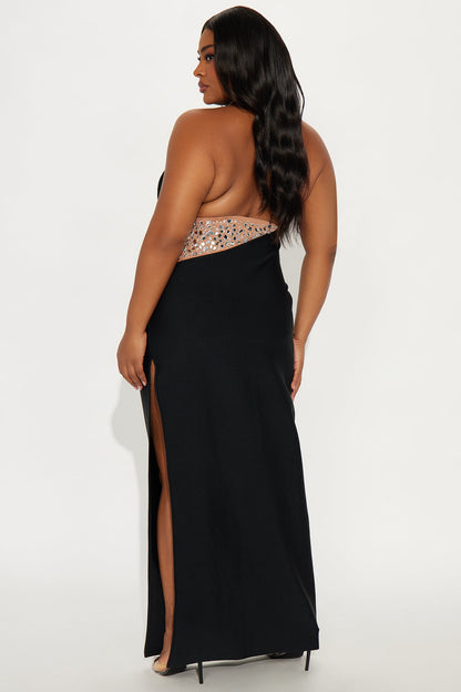 Be Good Backless Bandage Maxi Dress - Black
