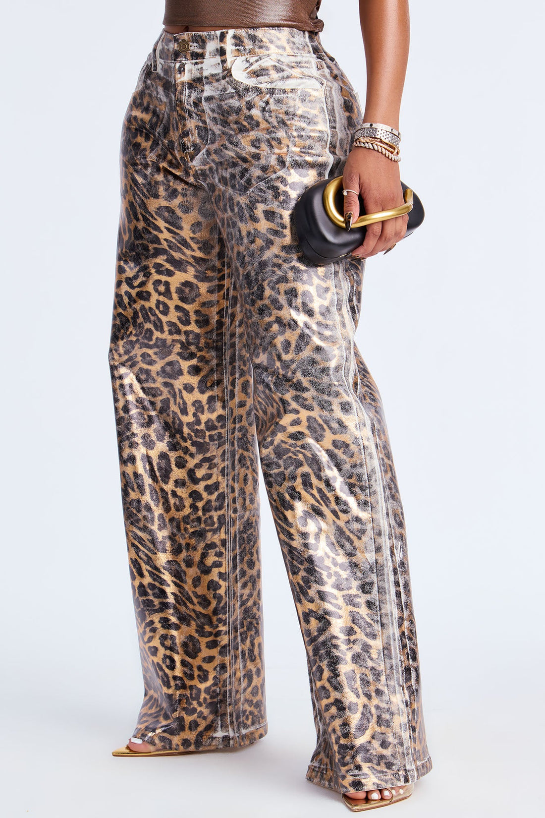 Carmela Leopard Wide Leg Pant 33″ - Leopard