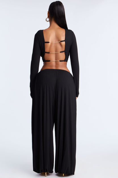 Jungle Jewel Balloon Pant Set - Black