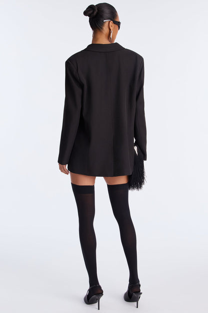 Big Goals Double Breasted Oversized Blazer - Black