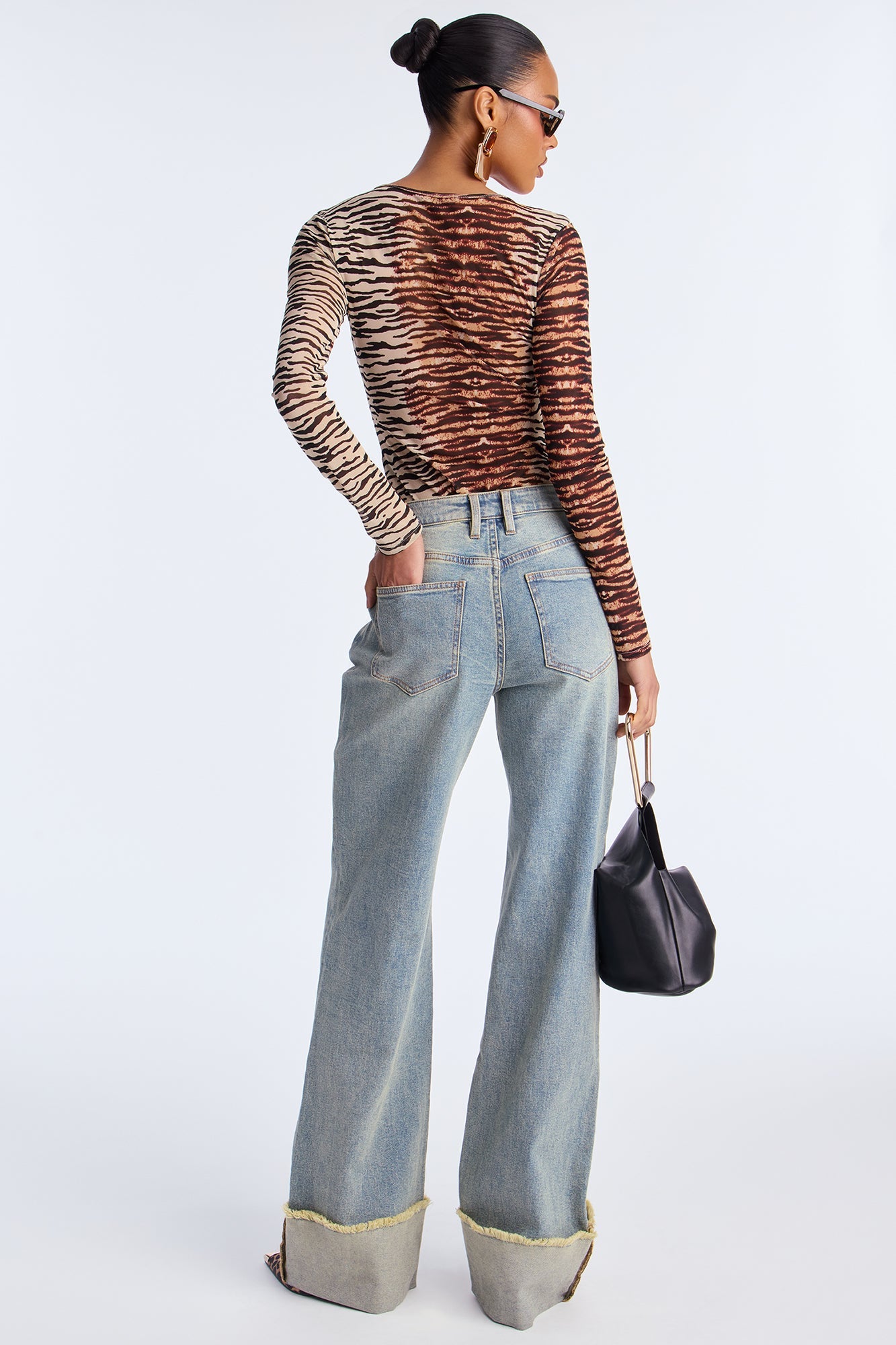 Tall All The While Cuffed Wide Leg Jeans - Vintage Wash
