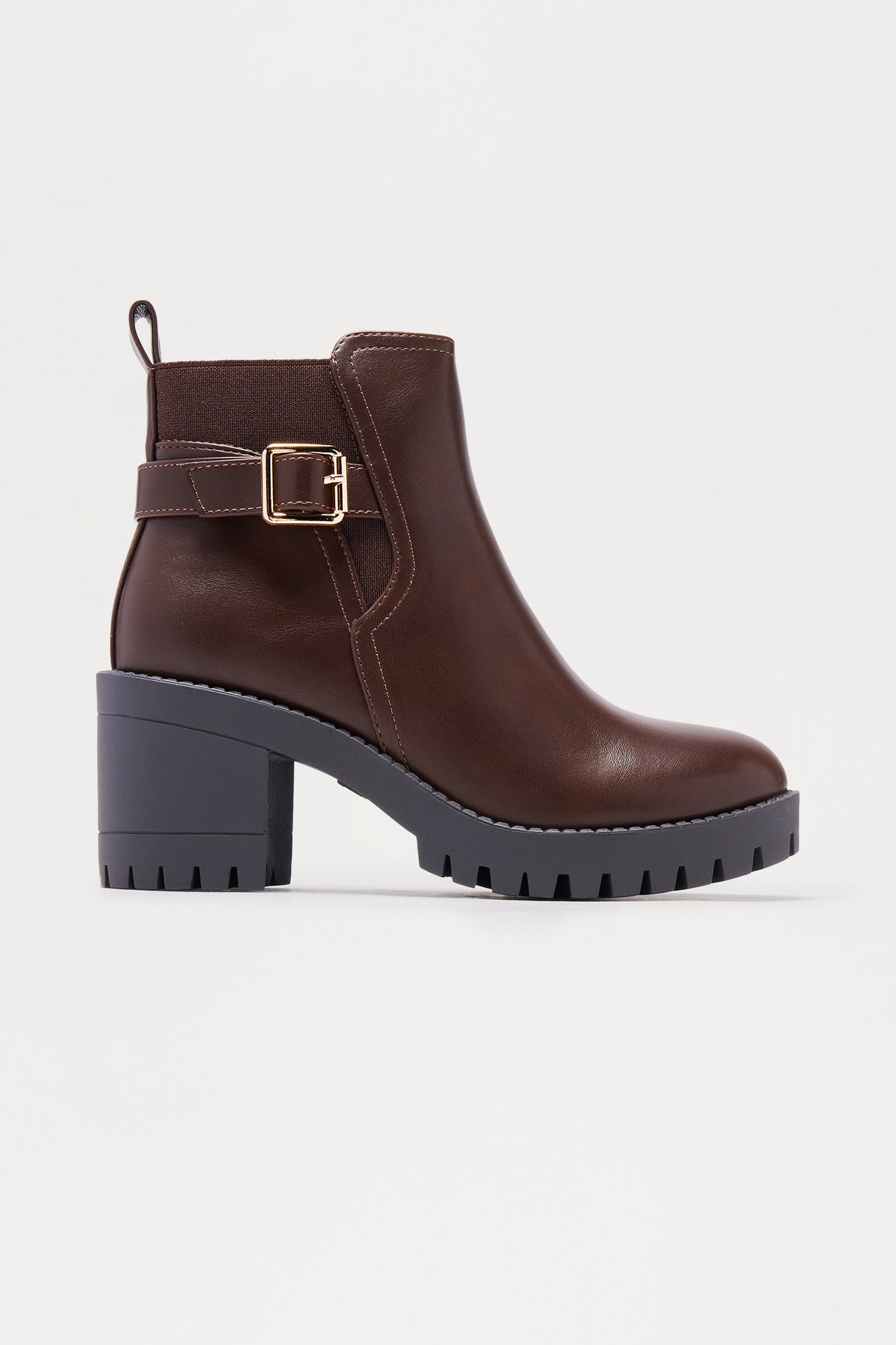 Bibi Buckle Booties - Brown