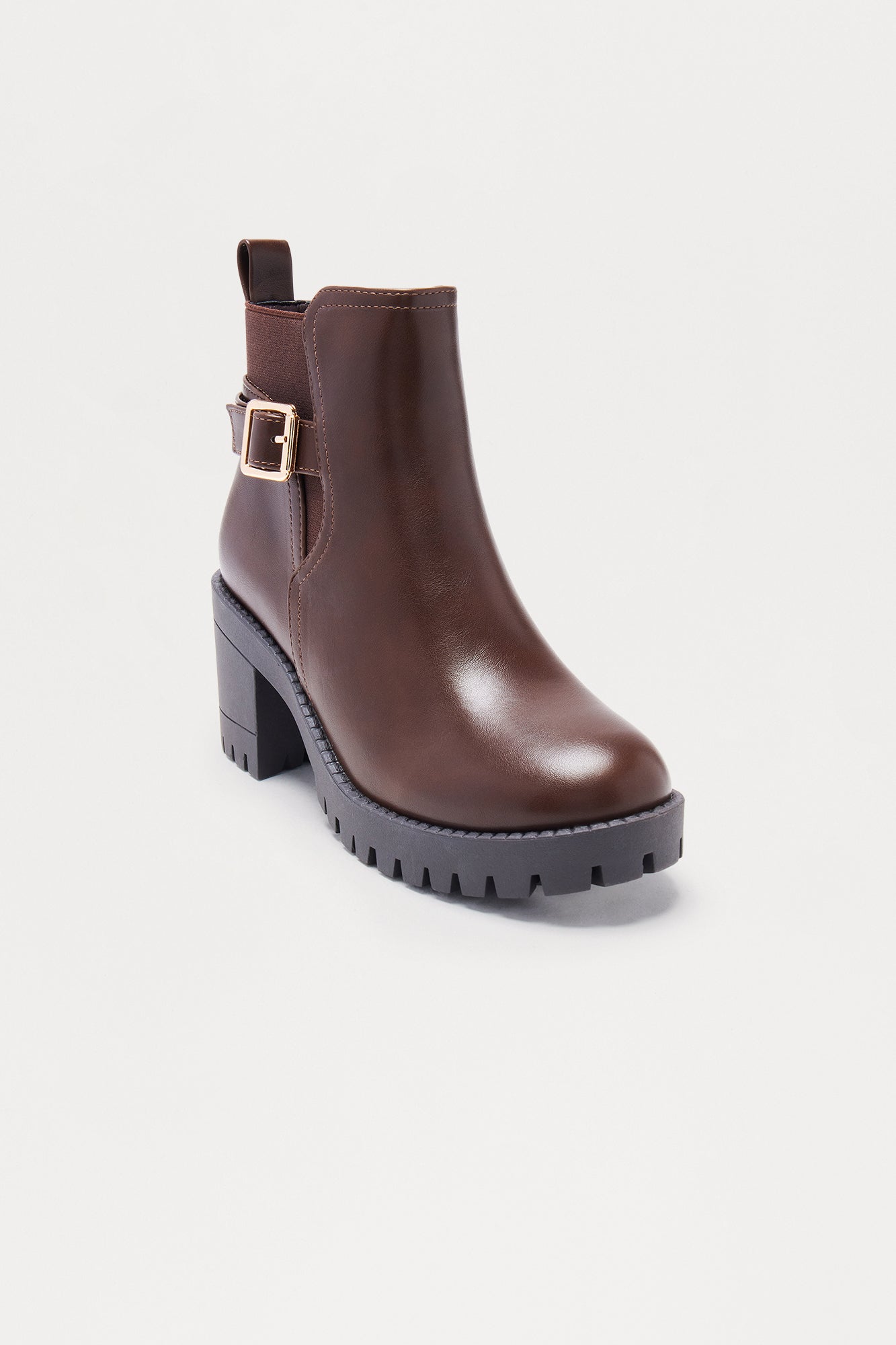 Bibi Buckle Booties - Brown