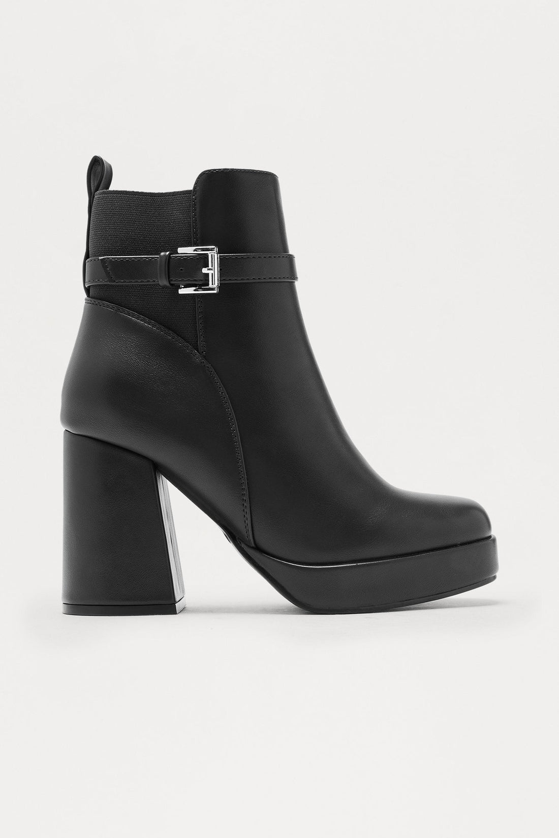 Ryla Buckle Platform Booties - Black