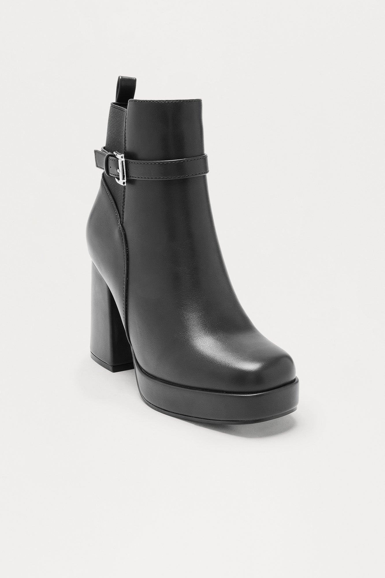Ryla Buckle Platform Booties - Black