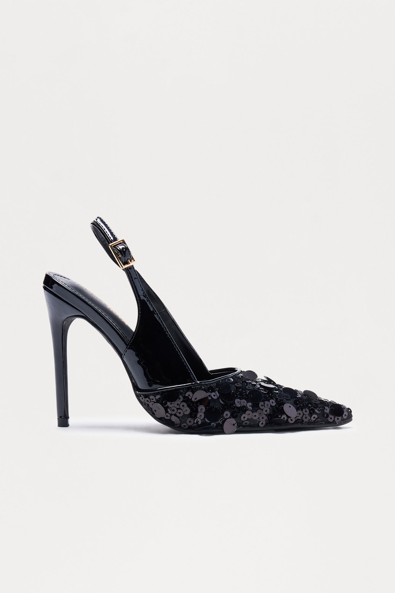 Shimmer Sequin Slingback Pumps - Black