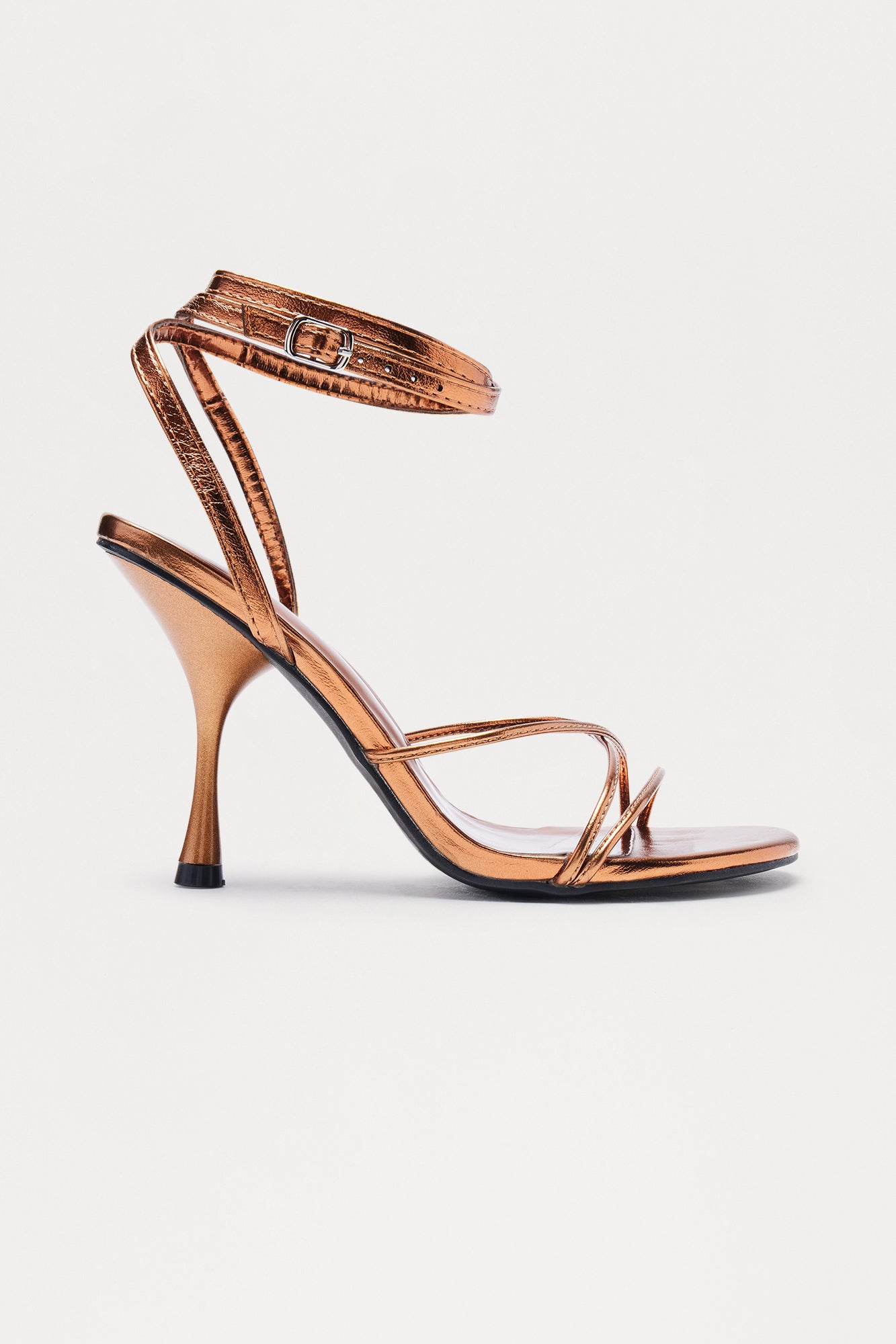 Kelee Ankle Strap Heels - Bronze