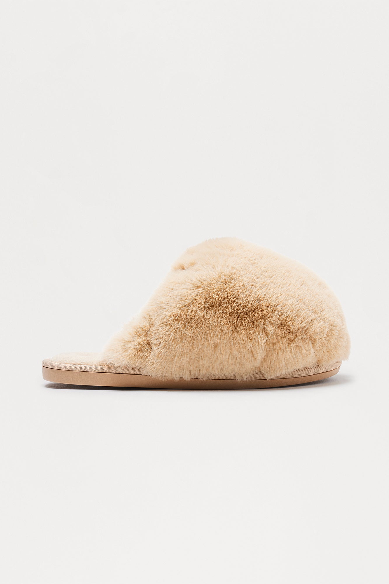 Buzz Faux Fur Slippers - Taupe
