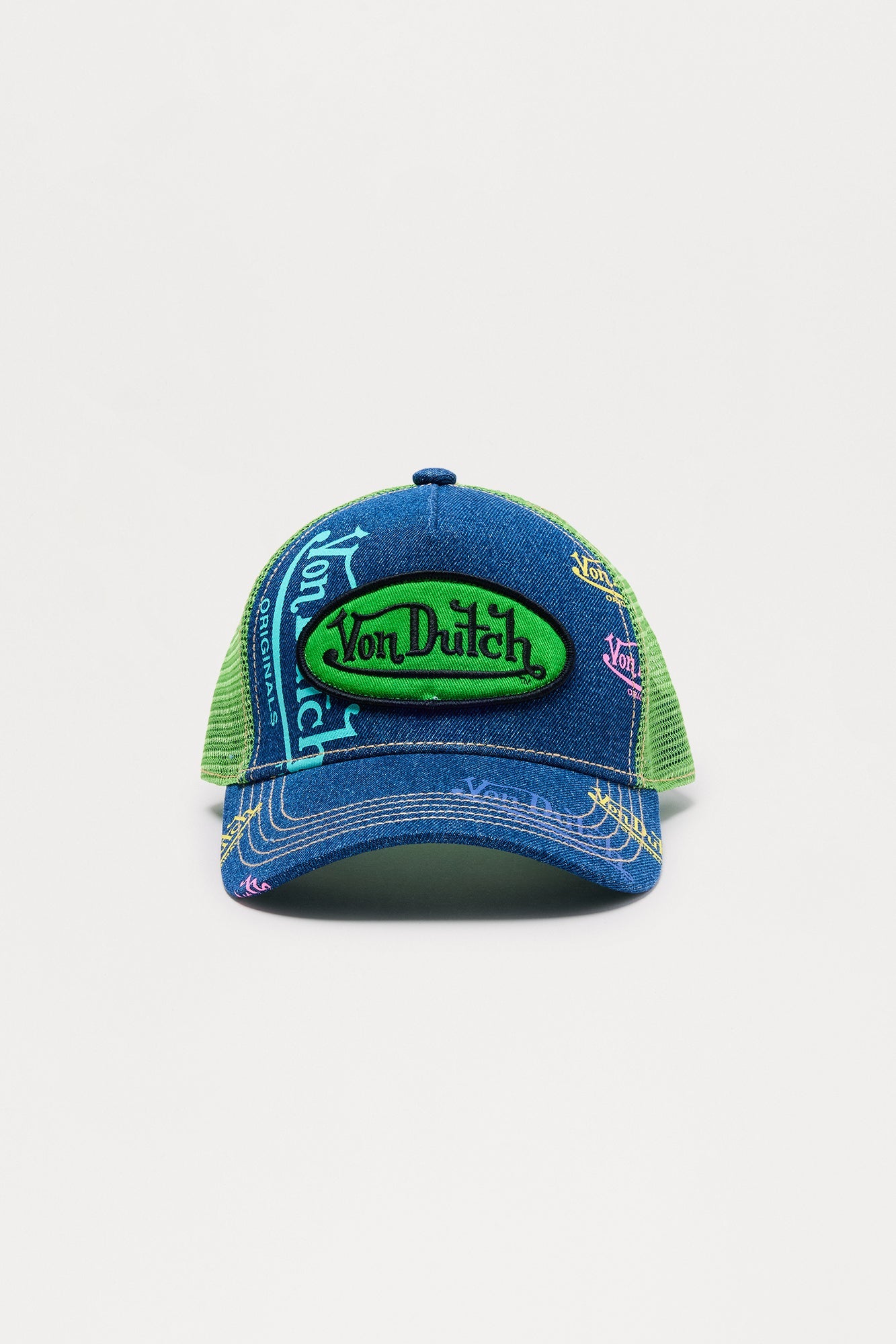 Mini Von Dutch Patch Denim Trucker Hat - Navy