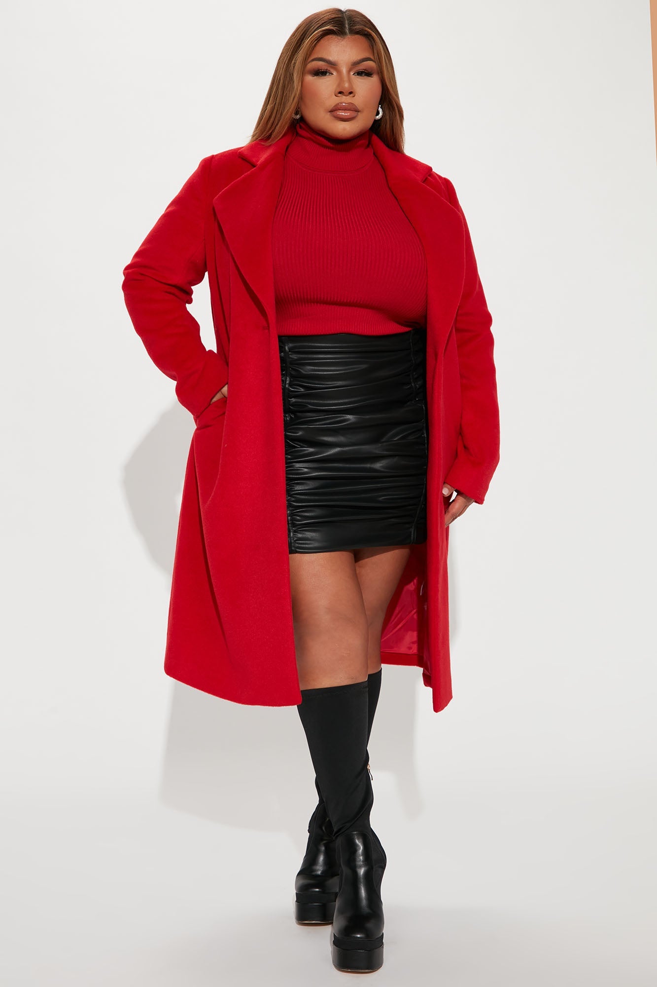 Tara Turtle Neck Sweater - Red