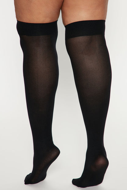 Final Touch Sheer Thigh Highs - Black