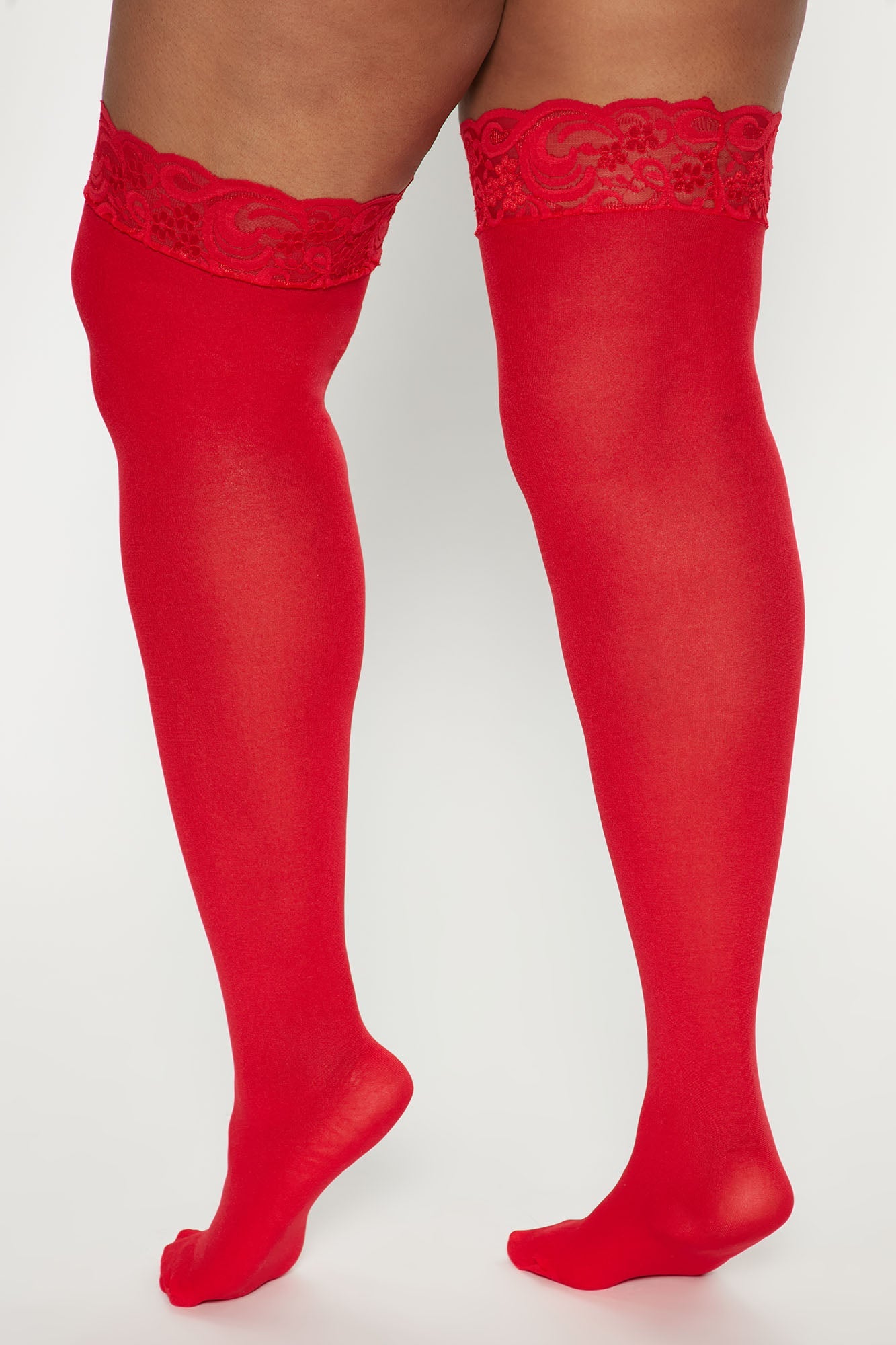 Keep You Wondering Thigh Highs - Red