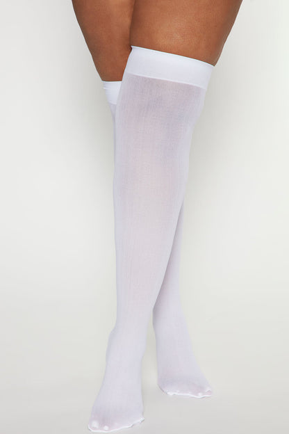 Final Touch Sheer Thigh Highs - White