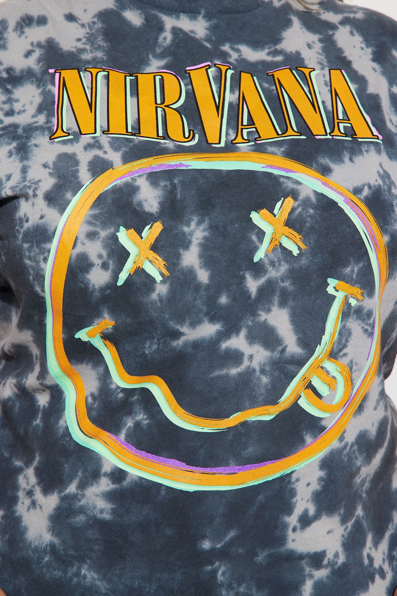 Nirvana All Smiles Tie Dye Tee - Black/combo