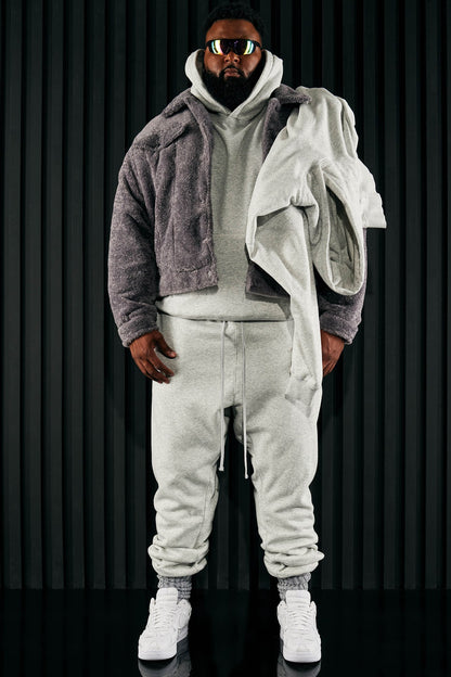 Tyson Oversized Heavyweight Hoodie - Heather Grey