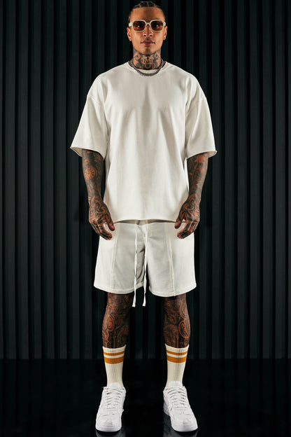 I Like How It Looks Oversized Terry Short Sleeve Tee - White