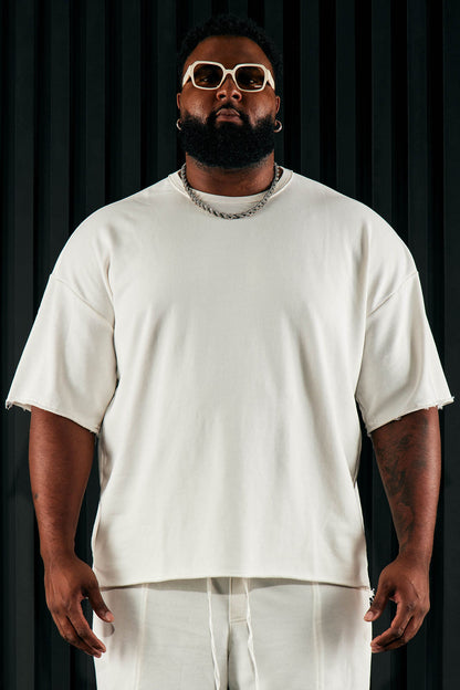 I Like How It Looks Oversized Terry Short Sleeve Tee - White