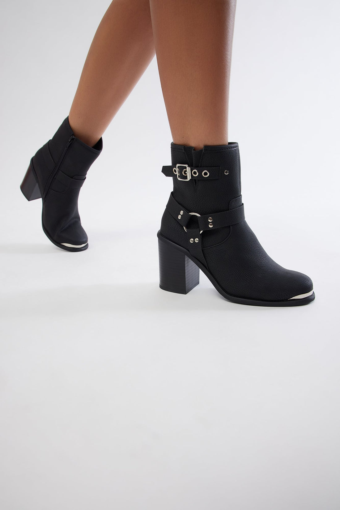 Wesley Buckle Booties - Black