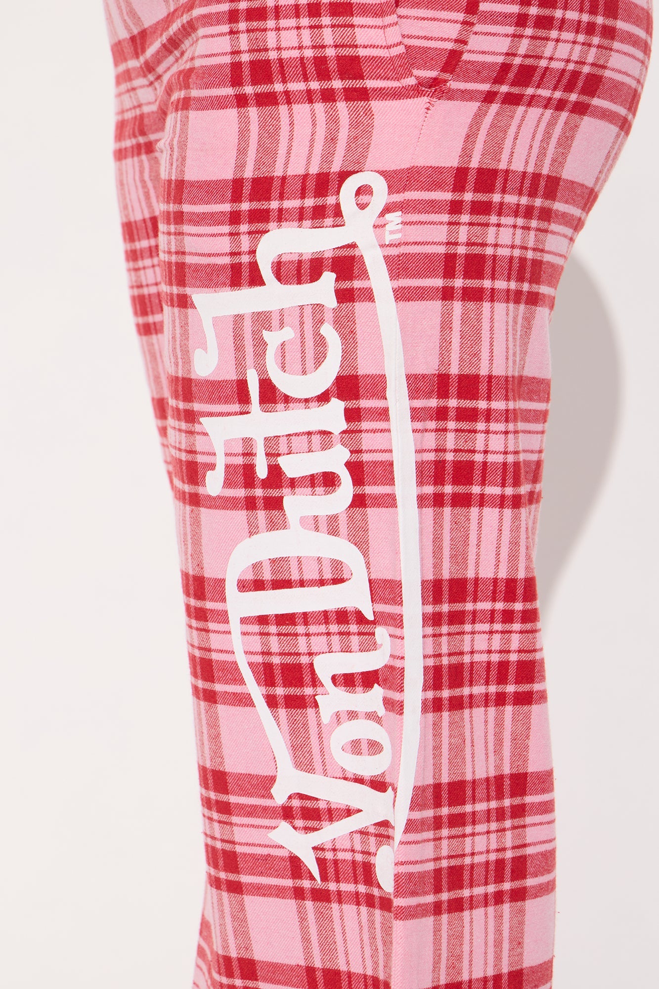 Von Dutch Cami Bralette PJ Flannel Boxer Pant Set - Pink/combo