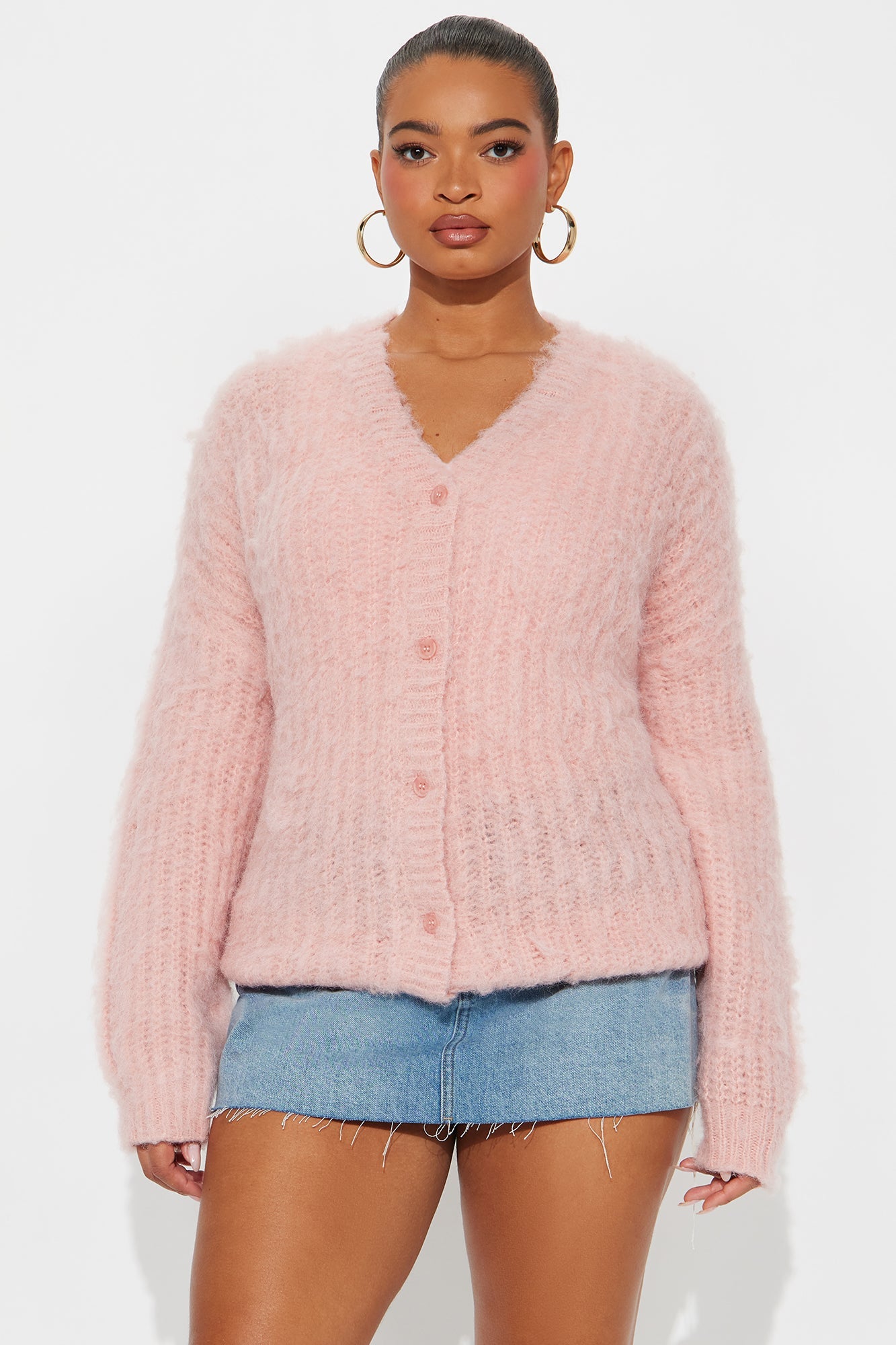 Cotton Candy Vibes Cardigan - Pink