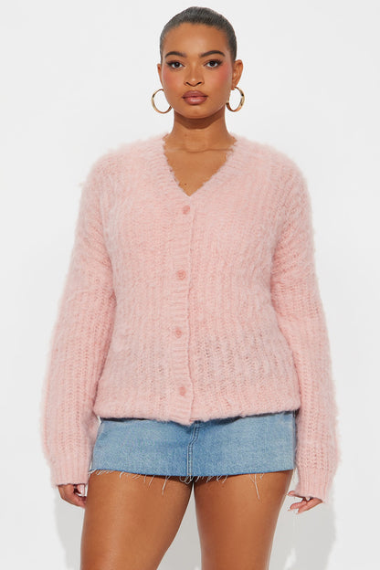 Cotton Candy Vibes Cardigan - Pink