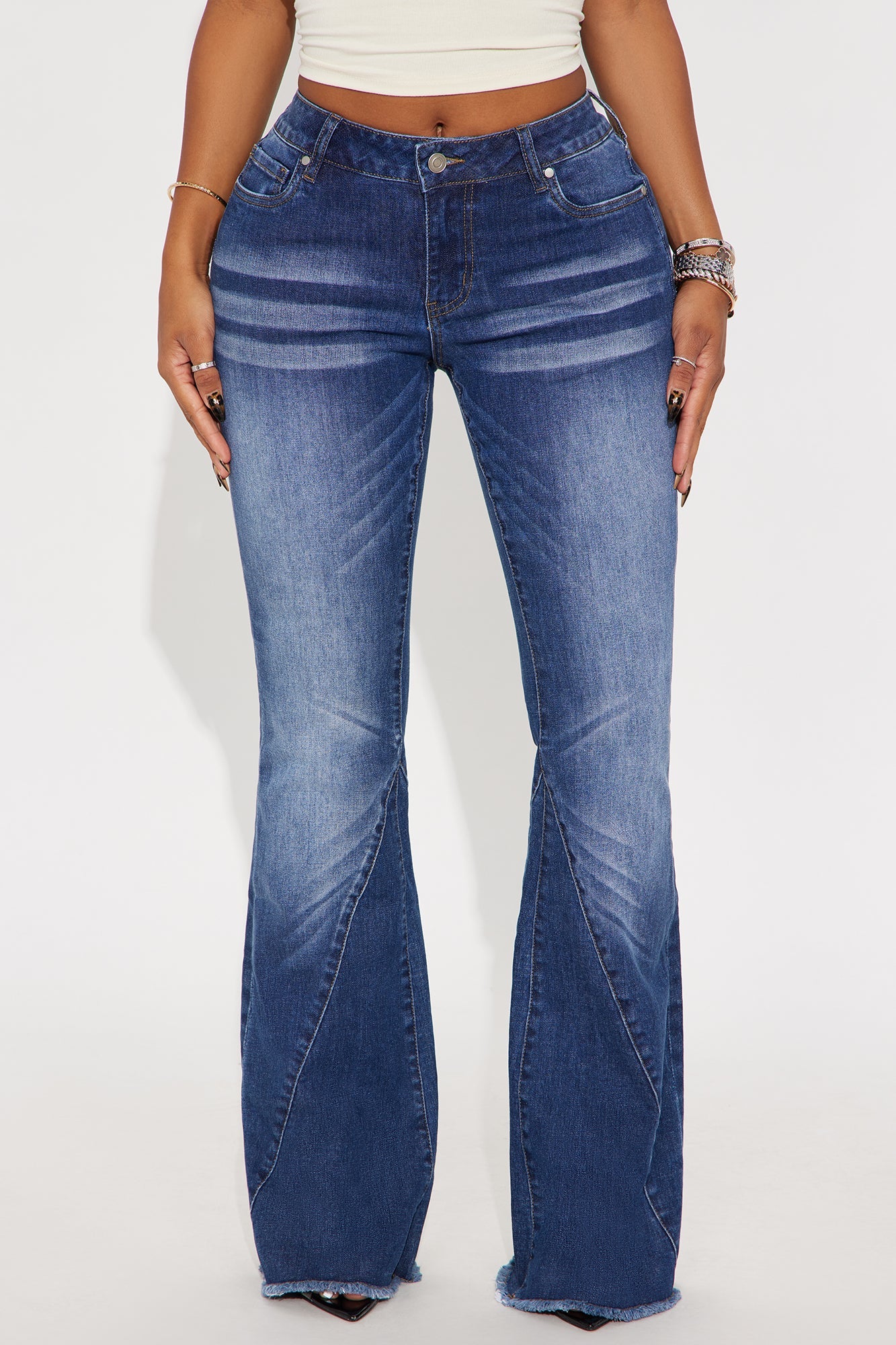 Terra Bella Low Rise Flare Jeans - Dark Wash