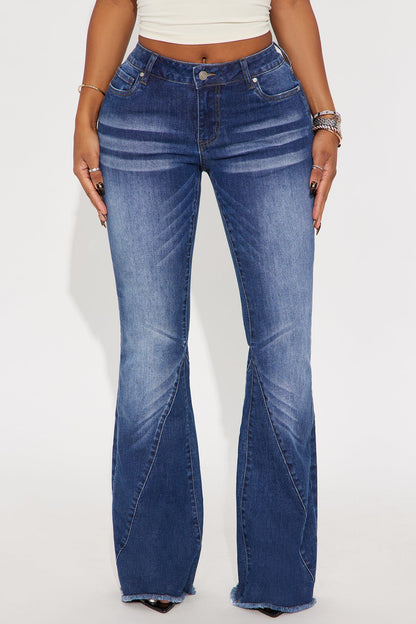 Terra Bella Low Rise Flare Jeans - Dark Wash